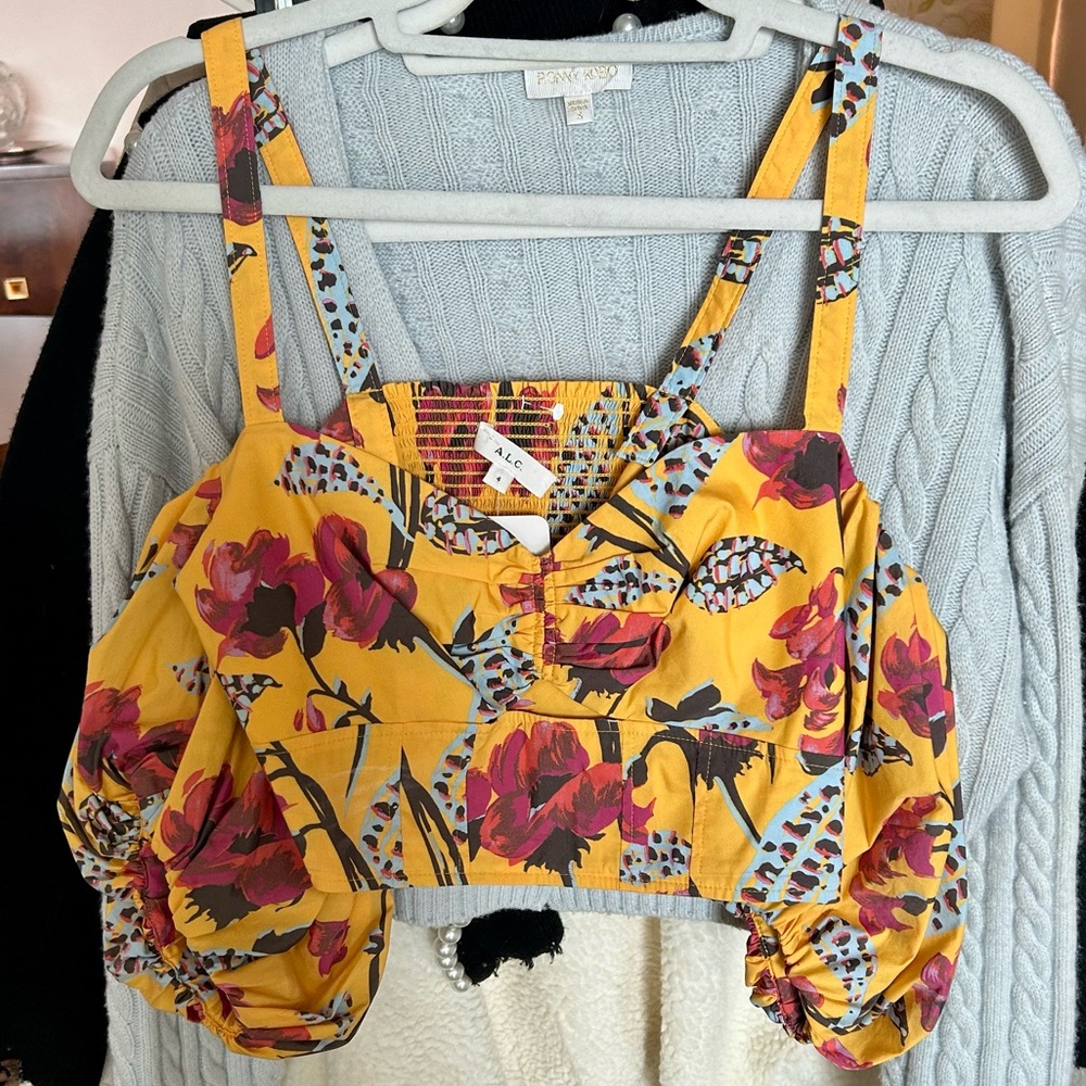 A.L.C. | Melody Cold-Shoulder Crop Top